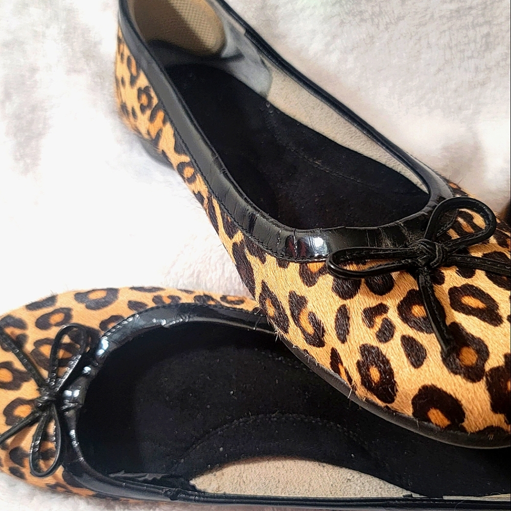 ☆ Aerosoles ☆ Size 8 ☆ Cheetah Print ☆ Slip on ☆ Balet Flats ☆ with Bow ☆